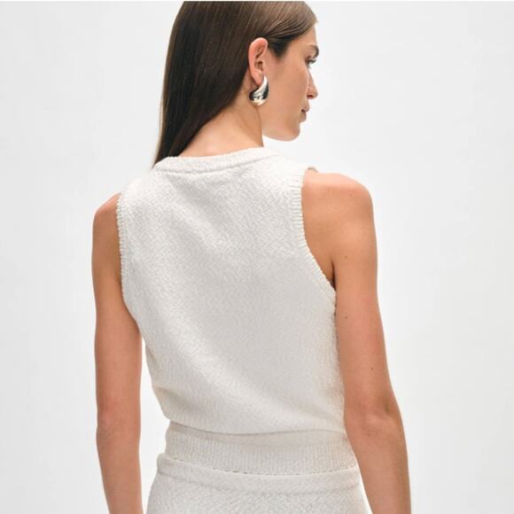 NWOT White + Warren Cotton Slub Tank Top in White - Picture 5 of 9